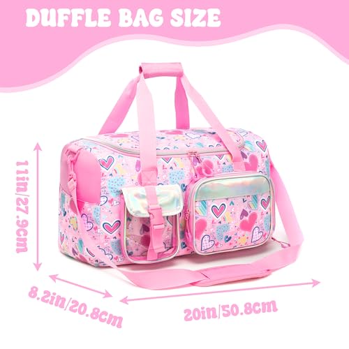 Duffle Bag for Kids Travel Bag for Girls Dance Bags for Kids Overnight Bags for Teen Girls with Shoe Compartment2