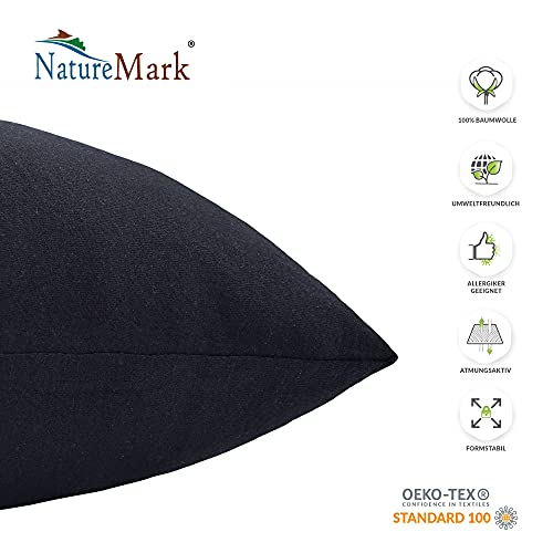 NatureMark 2 Pack Jersey Cushion Covers Pillow Cases / Cushion Covers for Body Pillows Neck Cushions Assorted Sizes and Colours öko-Tex - Image 4