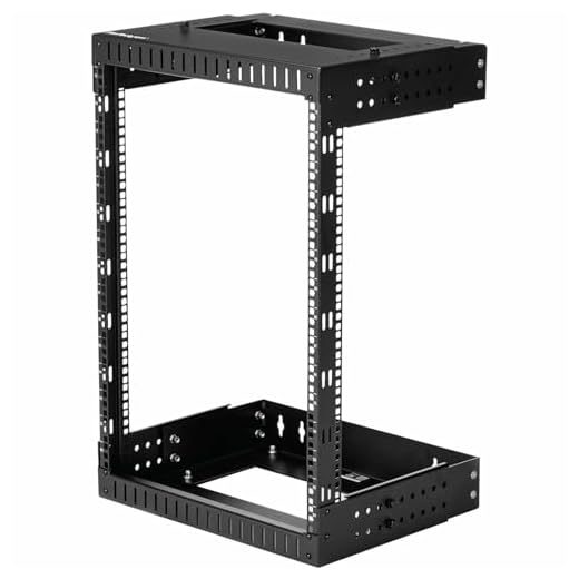 StarTech.com 15U 19" Wall Mount Network Rack - Adjustable Depth 12-20" 2 Post Open Frame Server Room Rack for AV/Data/ IT Communication/Computer Equipment/Switch w/Cage Nuts & Screws (RK15WALLOA)