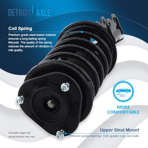 Image of Detroit Axle - 6pc Struts Kit for Chevrolet Geo Prizm Toyota Corolla, 4 Front and Rear Struts with Coil Spring Assembly 2 Front Stabilizer Sway Bar Links Replacement Suspension