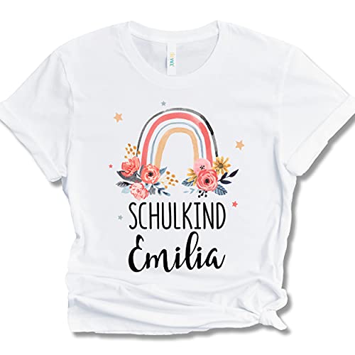 Schulkind 2021 Mädchen T-Shirt Personalisiert mit Name - Einschulung...