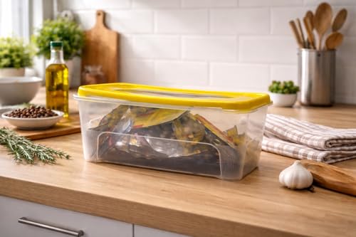 Image of Clear Storage Box (Pack of 2, Large) | 100% Virgin Plastic | Transparent, Stackable Organiser for Jewelry, Beads, Sewing,Medicines & More | Portable Design(Red /Blue /Yellow)