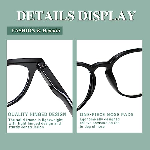 Image of Henotin 6 Pack Reading Glasses for Women Men Blue Light Blocking Stylish Computer Readers with Leather Case