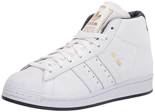 adidas Originals Modèle Pro pour homme, Blanc/doré métallisé, 7.5