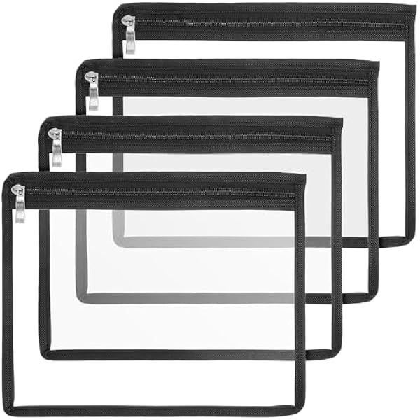 4 Szt. Szt Przezroczyste Torby z Zamkiem PVC Wielofunkcyjne Kosmetyczki Organizer Do Przechowywania Biurowych Akcesoriów i Drobiazgów Do Torebek