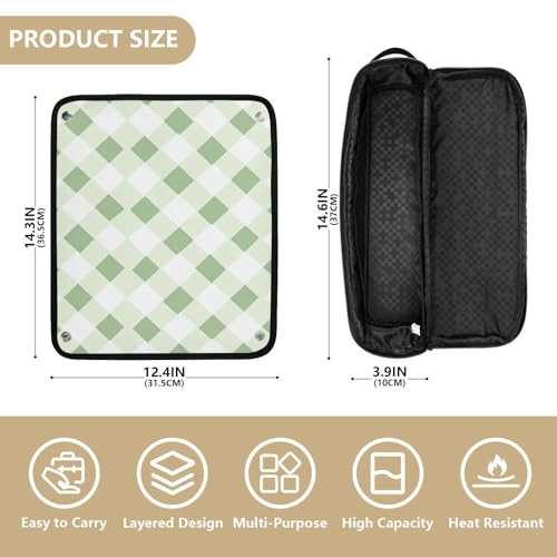 Organizador 2 en 1 para herramientas de cabello con almohadilla resistente al calor y bolsa de viaje para planchas, alisadores y rizadores miniatura 4