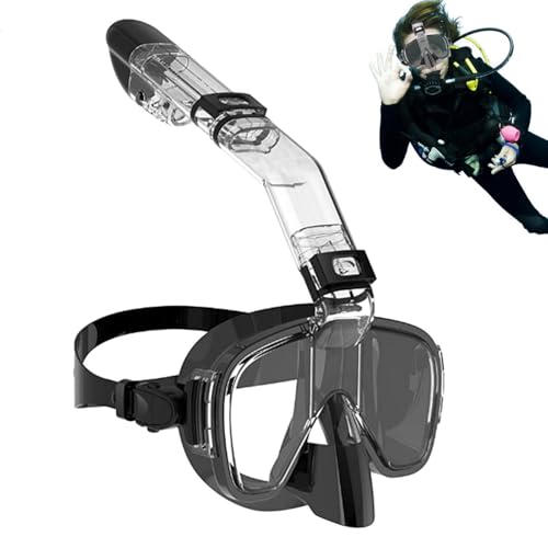 Gafas de snorkeling, equipo de snorkel para adultos, lentes de vidrio templado antivaho, gafas de natación, equipo de buceo, soporte de cámara desmontable, respiración mejorada