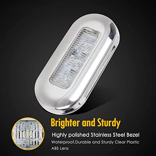 Greluma 4 Stk Wasserdichte LED-Bootsbeleuchtung, Innendeckbeleuchtung,3 LEDs für Navigation, Heckkabinenbeleuchtung für Ponton, Fischerboot, Kajak, Segelboot (weißes Licht)