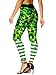 Women St Patrick Leggings Elastic Waist Ankle Length Stretchy Clover Skinny Pants L