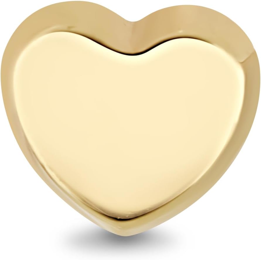 14K Yellow Gold Small Heart Stud Earrings - Image 2