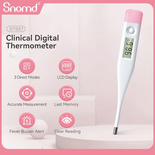 Image of Digital Oral Thermometer for Adults and Children with LCD Display, Oral Thermometer for Baby with Fever Alarm Rectal & Underarm Use, Fast Reading Thermometer (Pack of 2)
