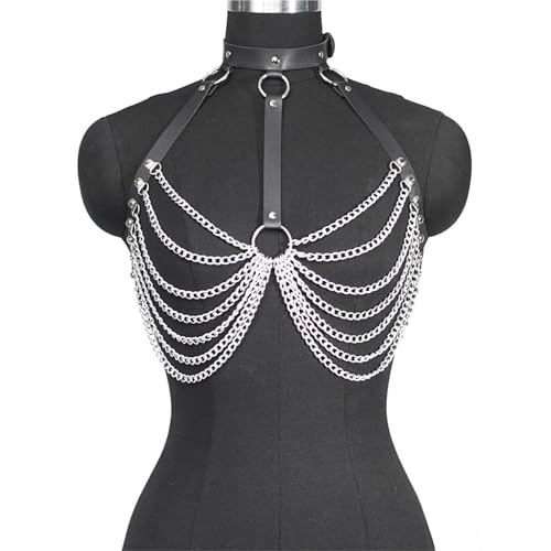 Leather Punk Belt Body Chain For Women Goth BDSM Lingerie Bondage Corset Harness Belt Rave Fashion Accessories4
