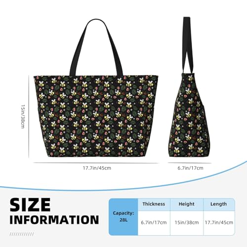 Large Beach Bags Water-resistant Sandproof - Bees k Cute Beach Tote Bags for Women with Zipper2