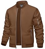 TACVASEN Bomber Jacket Men Lightweight Varsity Jackets Casual Stylish Full Zip Windbreaker Light Spring Fall Jackets Pilot Outerwear with Inner Pocket