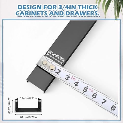 Image of MorningRo 8 Pcs Aluminum Cabinet Edge Protector for Wall Door Frame Cabinets Protection, Slip on Cabinet Door Edge Protector for Prevent Wear, Suit for Thickness Less Than 3 /4 inch (Matte Black)