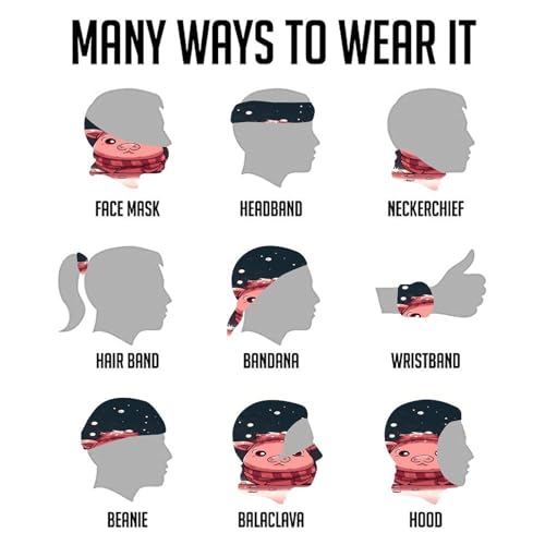 Neck Gaiter Mascarilla Facial Transpirable a Prueba de Viento Cubierta Facial con Copo de Nieve y Cerdito, Protección Solar, Enfriamiento, Polvo Máscara Balaclava Bandana para Hombres y Mujeres miniatura 5