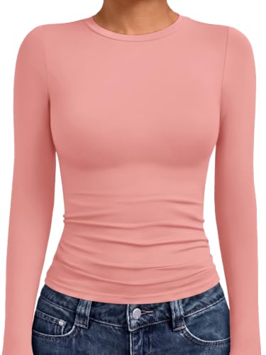 Underscrubs Tops Crew Neck Long Sleeve Compression 21 underscrubs tops - coral