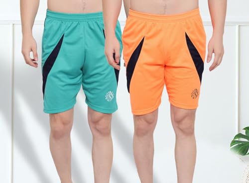 Image of DIA A DIA Men's Polycotton Running Sports Gym Shorts Pack of 2