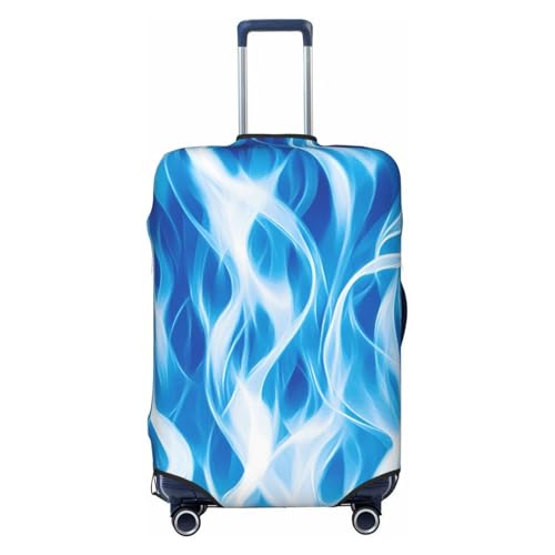 Blue Flame Elastic Travel Luggage Cover, Washable Spandex Suitcase Protector, Anti-Scratch Fits 18-32 Inch