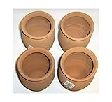 Made in Mexico Authentic Mexican Cantaritos Jarritos de Barro for Hot or Cold Beverages Drinks Natural Clay Mugs Cups, Set of 4
