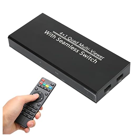 Leitor de mídia 4K com controle remoto, 4K Ultra HD HDMI Digital Media Player 4 vias, Auto Loop, Suporta cartão de memória U Disk, HDMI Video Switcher Splitter para projetores, monitores, emenda (EUA)