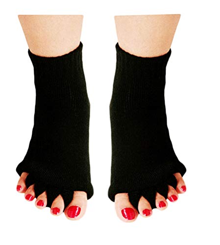 Homrap Women Toe Separator Socks Toeless Foot Alignment Socks for Yoga GYM Massage Pain Relief