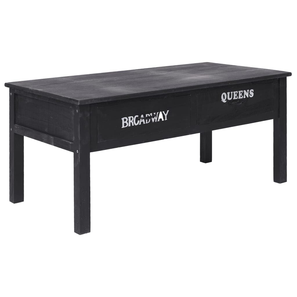Table de salon rectangulaire 100x50 cm avec tiroirs coulissants bois
