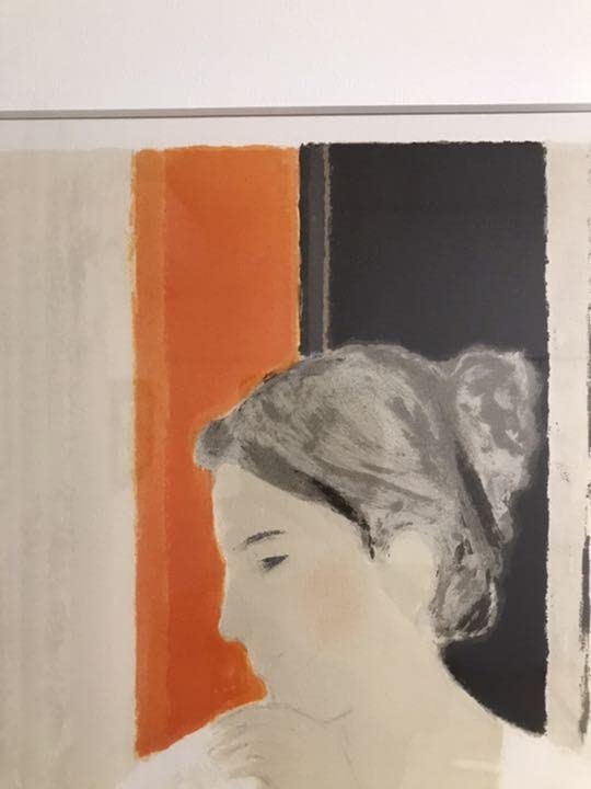 ベルナール・カトラン「白いカサキンの少女」リトグラフ　サイン入　25.11.26 ベルナール・カトラン「白いカサキンの少女」リトグラフ サイン入 25.11.26