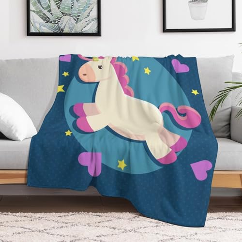 Couverture polaire licorne, le cadeau doux et chaud idéal pour lit - 5