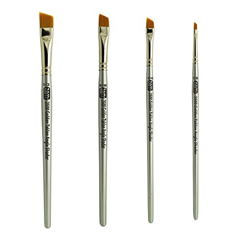 Zem Brush Golden Taklon Angle Shaders Brush Set Sizes 1/8", 1/4', 3/8", 1/2" #TOP2