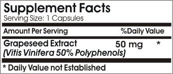 Grapeseed Extract 50mg // 200 Capsules // Pure // by PureControl Supplements