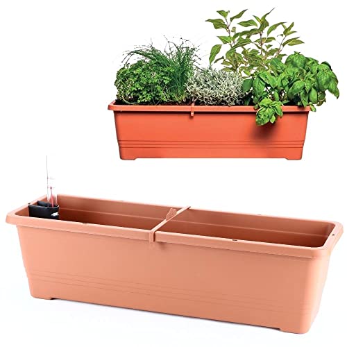 Preisvergleich Produktbild Plastia Blumenkasten Bergamot Balkonkasten 60 cm terrakotta