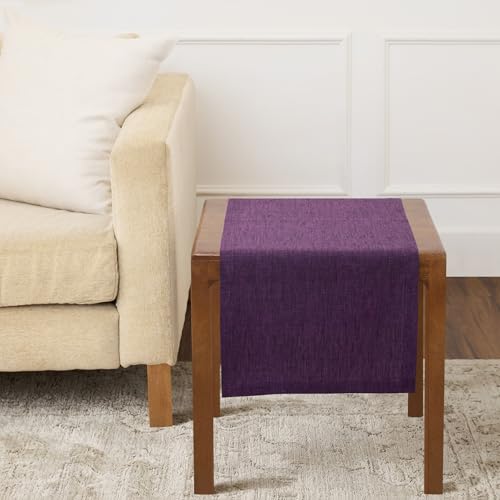 Solino Home 100% Pure Linen Table Runner Grape Woven, Athena 14 x 36 in