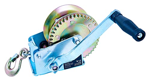 Amtech - Hand Winch Heavy Duty Boat and Trailer Winch Pulley with 5 Mounting Slots for Easy Installation Smooth Ratchet-Action and a Sure-Grip Reliable Locking Mechanism Maximum 550kg Capacity