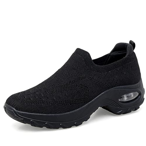 Recopilación de Zapatos Dama los mejores 10. 41 Zapatillas Ortopédicas para Mujer, Malla elástica con cojín de aire sin cordones zapatos para caminar con plataforma de aire, zapatos ortopedicos mujer Cómodos, Transpirables,...