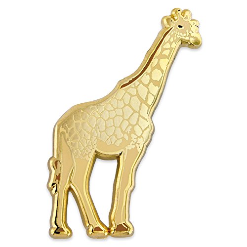 PinMart Gold African Giraffe Zoo Animal Enamel Lapel Pin