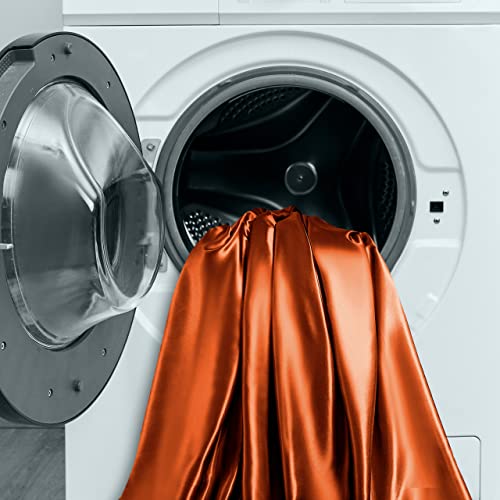 Manyshofu Satin Queen Sheets Set 4 Piece - Soft Silky Satin Sheets Set, Rust Orange Satin Bed Sheets Cooling & Luxury Bedding Sheet Set(1 Satin Fitted Sheet, 1 Satin Flat Sheet, 2 Satin Pillow Cases) #TOP6