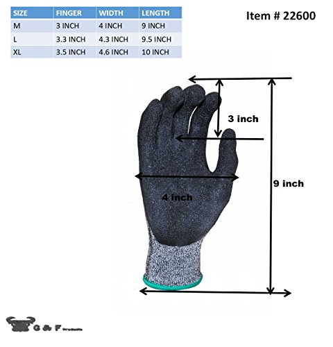 G & F 22600 Xl Cut Resistant With Anti-Slip Silicone Blocks, Protective Gloves Scrapes, In Kitchen, Wood Carving Carpentry Food Grade 1 Pair, X-Large,Grey #TOP4