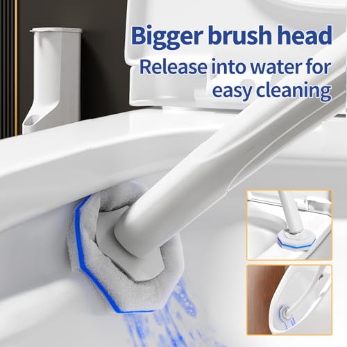 Image of Hohoky 80Pcs Toilet Brush Refills for Disposable Toilet Bowl Brush Scrubber Cleaner Refill Pads,Toilet Brush Replacement Compatible Heads with Most Toilet Brushes Scrubber