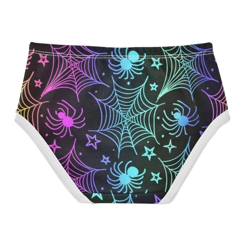 Neon Rainbow Spiders Webs Toddler Underwear Custom 2t Cotton Girl Panties Cute Colorful Undies Kids Briefs2