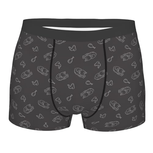 Chicken and Wings Mens Underwear Boxer Briefs Him Moisture Wicking Boxer Briefs
