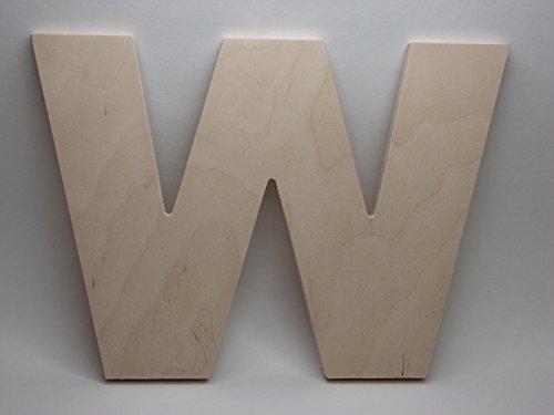 8" Wooden Letter W - Arial Font | Unfinished Baltic Birch Wood | 8 Inch Tall