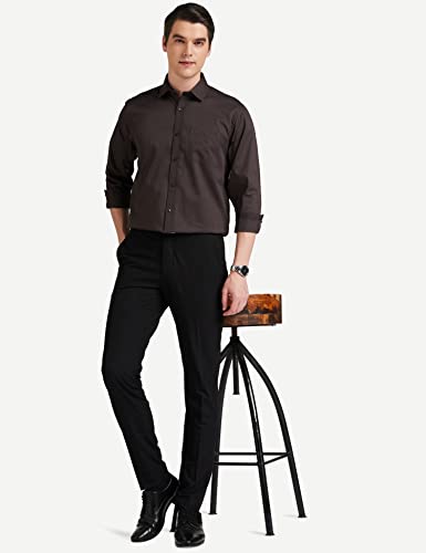 Image of Amazon Brand - Symbol Men's Solid Cotton Formal Shirt | Plain | Full Sleeve - Regular Fit (Available in Plus Sizes)