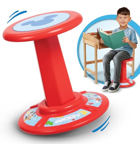 Image of JAKKS Pacific Kid's Mickey Mouse Wiggle Stool Wobble Stools for Seating - Active Learning Stool for Kids, Sitting Balance Chair, Kids Stand Up Stool, Seating Wobble Chair