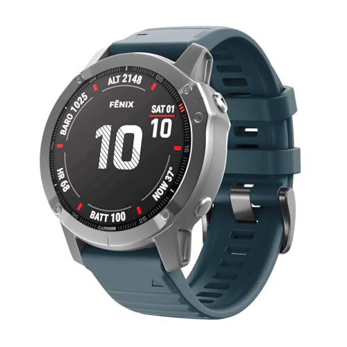 Image of ANCOOL Compatible with Fenix 6X /7X Band 26mm Quickfit Soft Silicone Watch Band Replacement for Fenix 5X /Fenix 8 51mm /Fenix 5X Plus /Fenix 3 /Fenix 6X Pro /Descent Descent MK2i Smartwatches (Slate)