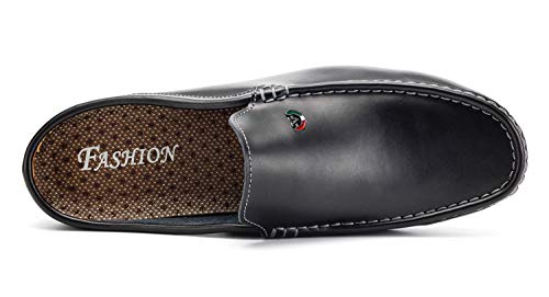 Image of Men's Classic Leather Slippers Office Casual House Slip On Backless Loafers