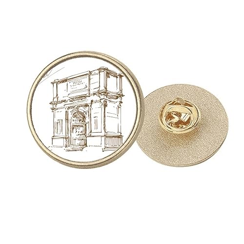 Broche Arche de Rome ronde dorée pour rehausser une tenue terne sans effort