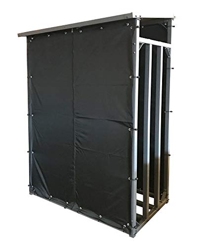 QUICK STAR Wetterschutz Front und Rückwand aus Polyester für Kaminholzunterstand 143x70x185cm