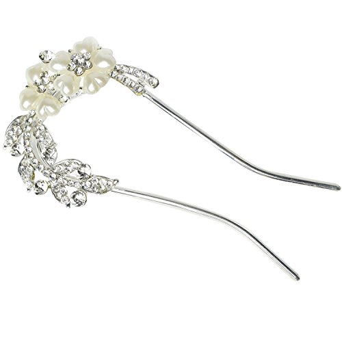 niceeshop(TM) Lovely Rhinestone Inlaid Crystal Bridal Hairpins Beauty Tools,White