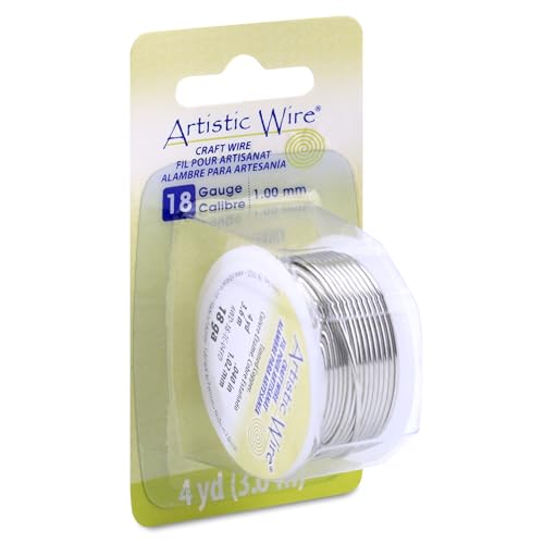 Artistic Wire 18 Gauge Tarnish Resistant Tinned Copper Craft Wire Silver Color 4 yd